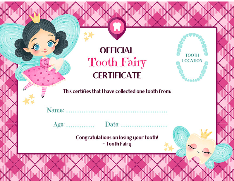 Tooth Fairy Certificate